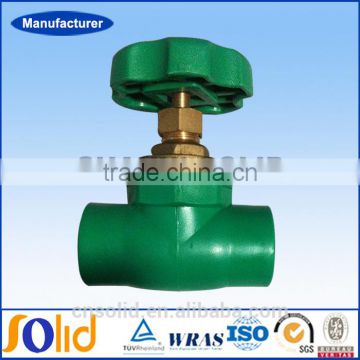 Hot PN25 Plastic PPR Pipe Fitting Gate Valve With Brass Spare Parts