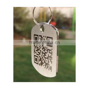 engraved personalized logo dog tags with unique QR code