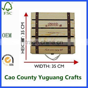 Wooden Vintage Vineyard 4 Wine Bottle Gift Storage Boxes photo-4