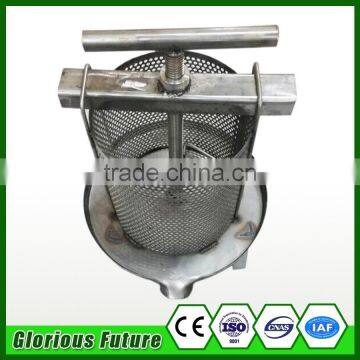 Top quality stainless steel Manual hole type honey presser/wax press machine