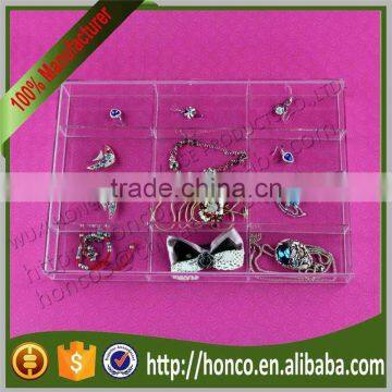 Hot Selling Products 12 Bins Acrylic Jewelry Box Jewel Case,Clear Colour