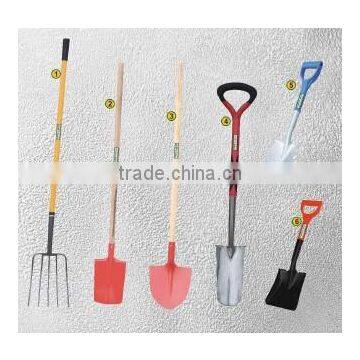 various style Anti-Slip Grip digger hand tools shovel spade factory in china plastic coated