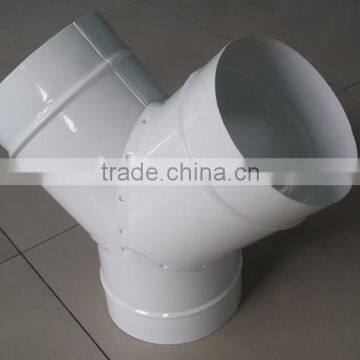 Galvanized Steel Y Branch Tee 3 Way Tube Duct Fitting Connector for Hydroponic Air Ventilation System photo-3