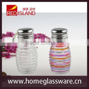 new glass spice jar with metal shaker lid