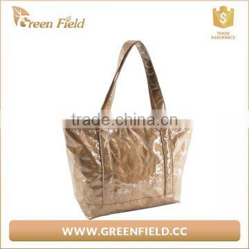 Brown Tyvek Tote Bags Large Lady Hand Bag With PVC Cover photo-2