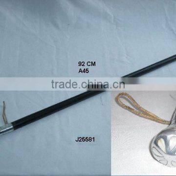 Wooden Walking Stick With Aluminium Handle and Mother of Pearl Inlay
