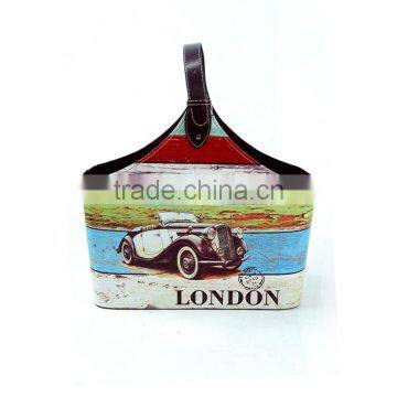 Fabric Storage Bin, PU Basket Shelf With Faux Leather Handle for Portability photo-2