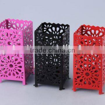 Home Decoration Candlestick/hollow Out Design Iron+Glass Candle Holder photo-5