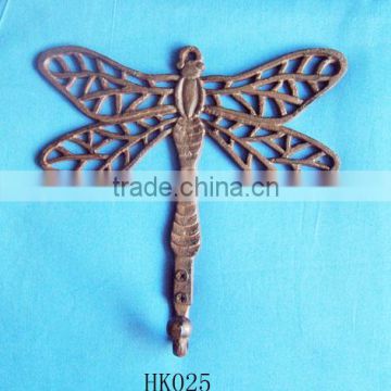 home decoration, cast iron dragonfly hooks