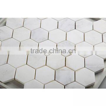 MM-CV248 High Quality Contemporary Natural Stone Hexagon White Carrara Marble Mosaics photo-2