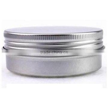 round aluminum tin box with screw top lid