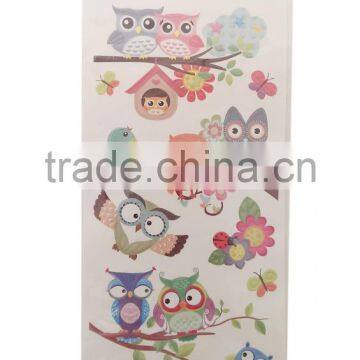 OEM Owl Design Decorative Shinny Glitter Sticker