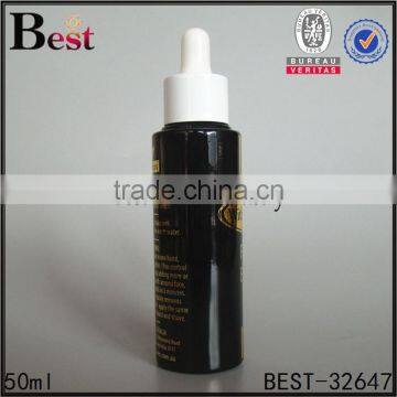 50ml Cosmetic Essence Perfume Screen Printing Logo Black Glass Bottle Silver Aluminum Dropper Bottle Glass China Suppliers photo-4