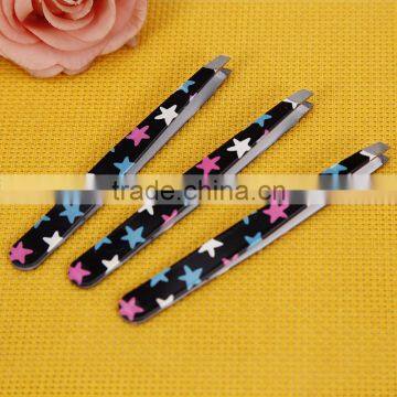 Colorful Paper Cover Straight Shape Eyebrow Tweezer in Beauty Salon photo-2