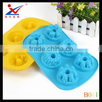 Silicone cake mold SOAP mold chocolate molds six-Castle Cake Pan