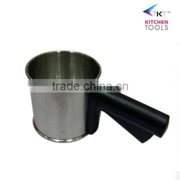 High quality hot sale stainless steel flour sifter flour shaker sieve cup flour screen with ABS handle