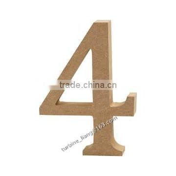 Wooden number 4 Plain, unpainted, unfinished