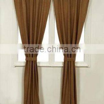 Burlap natural curtain window treatments