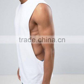 High Quality New Design Custom Manufacture White Color Sleeveless Gym Wear Comfortable 100% Cotton Fashion Men's Tank Tops photo-3