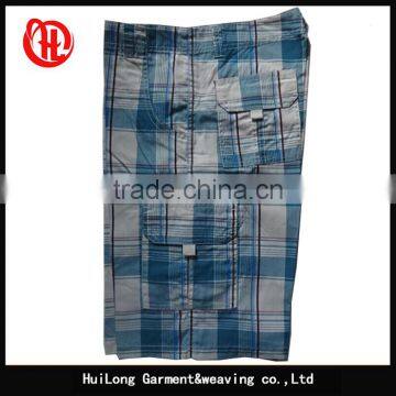 Manufacture Plaid Coated Pattern Breathable Men Pocket Shorts photo-5