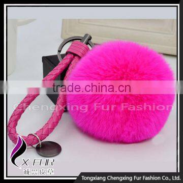 CX-R-24 Genuine Rex Rabbit Fur Mobile Phone Decoration Key Chain photo-4
