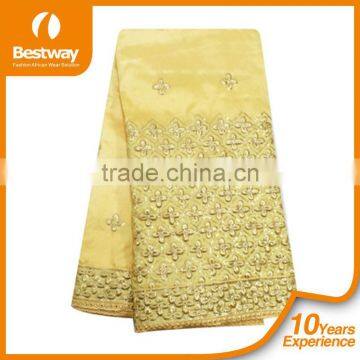 2015 Champagne Lace Wedding Dresses Latest Fashion Bestway Textile African Raw Silk George Fabric photo-5