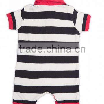 Organic Cotton Short Sleeve Polo Collared Half Romper