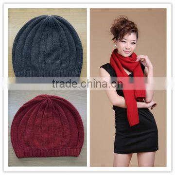 knitted women winter cashmere hat and scarf set