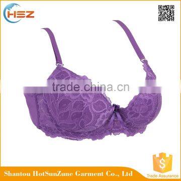 HSZ-58048 Latest Fashion Underwear Lady Custom Lingerie With Lace Very Sexy Push Up Bra