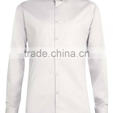 Slim Fit Light Grey Long Sleeve Stretch Smart Shirt photo-4