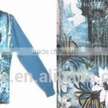 2016 Women's Crew Neck Sublimation Digital Print Zip Detail Fitted Sweater photo-3