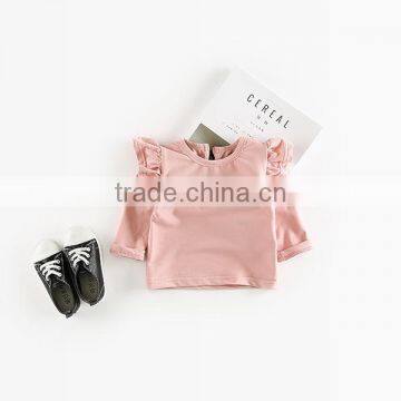 5pcs/lot New Girls T-shirts Flying Sleeve Cotton Bow Toddler Kids Girl Tee Baby Infant Tops photo-6