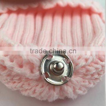 Myfur Baby Pink Removable Real Dyed Raccoon Fur Pom Poms Crochet Hat