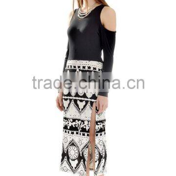 New Fashion Retro Dream Floral Cutout Sleeves Slit Dress Wholesale photo-5