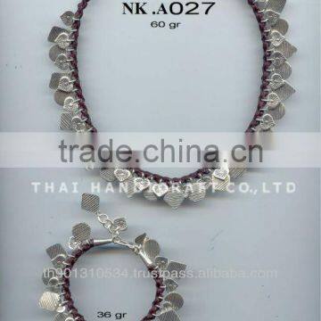 Thai Karen Silver Bracelet & Necklace Jewelry 925 Sterling Silver