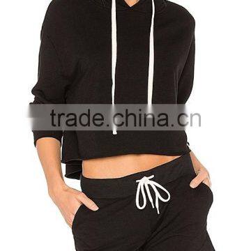 2017 OEM Apparel Womens Tracksuit With Hood Sexy Slim Fit Tracksuit Women Sport Sets photo-6