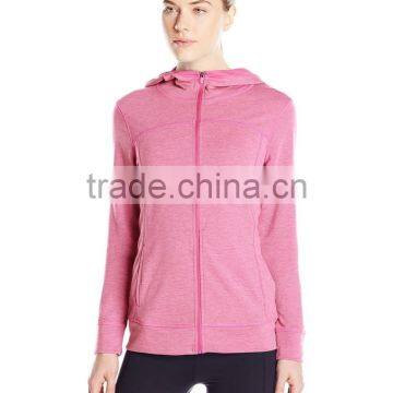 Women's Heathered Knit Zipper-up Hoodie photo-3