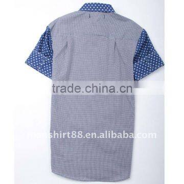 Contrast Color Short Sleeve Men Shirts photo-2