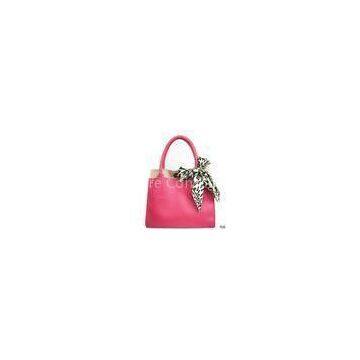 Popular Pink Womens Leather Handbag Square Shape , Arm Candy Handbags