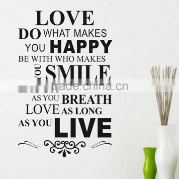 LOVE DO WHAT MAKES YOU HAPPY Quote Living Room Bedroom Wall Art Sticker