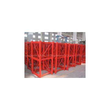 Personalized Red Q345B Steel Fadeless Hoist Tower Crane Mast 650 * 650 * 1508mm