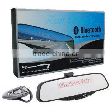 Car Bluetooth Handsfree With Wireless Earpiece Mirror Auto Rearview System