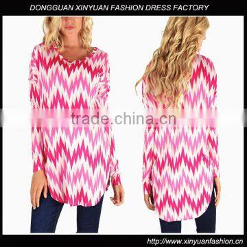 Pink Shades Chevron Printed Maternity Top XYT2841