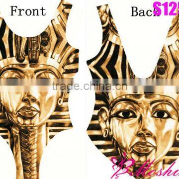 2013 Sexy Womens European Custom King Tut Swimsuit One Piece Digital Print Backless Wetsuit Wholesale