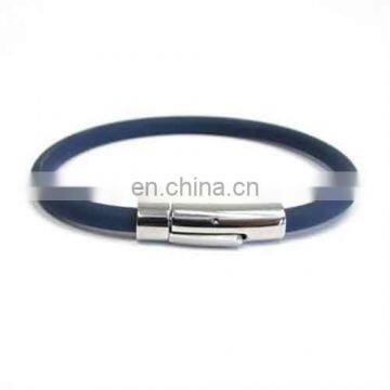 Customized Ge & Titanium Silicone Stainess Steel Magnetic Buckle Bracelet