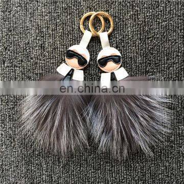 High quality fur bag charm/key chains fur accessories key ring wholesale