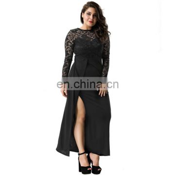 Wholesale long sleeve black long dress women