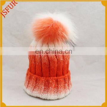 Professional Design Beanie Winter Custom Knitted Hat With Pompom Ball