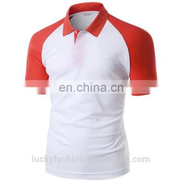 Promotional Raglan Sleeve Blank Polo T Shirt For Men 100% Cotton