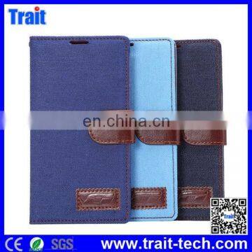 New Arrivals! Jeans Cloth Texture Flip Stand TPU PU Leather Case for LG G4 with Card Slots